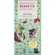 Bennetto Organic Dark Chocolate Dark Mint 80g (Pack of 12)