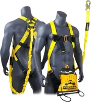 Kit Arnés de Seguridad Anticaídas con Lanyard 6ft, Cumple ANSI OSHA