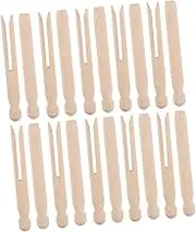 Cabilock 24pcs Wooden Clothespin Wooden Round Pegs Doll Making Supplies Small Clothes Pins for Sewing Wood Peg Doll Bodies Clothing Clips Mini Clothes Pins Round Clothespins Light Brown