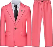 [Kidinix] Boys' Suits Formal Tuxedo Slim Fit Boys Suit Set for Wedding Outfit Teen Boy Dress Clothes