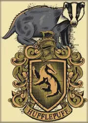Harry Potter Hufflepuff Crest Art 3.5 x2.5 Magnet