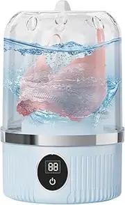 Portable Rechargeable Mini Washing Machine for Underwear, Cordless Mini Washing Machine with Two Cleaning Modes, Underwear/Socks Cleaner for Travel, Camping, RV & Dorms Blue