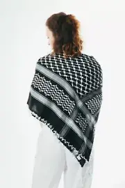 Houndstooth scarf Keffiyeh Arafat Hatta cotton wide scarf palestine Shemagh