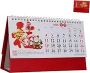 HOMSFOU Feng Shui Standing Desk Calendar 2026 Traditional Chinese Zodiac Horse Calendar Auspicious Day Book for Daily Schedule Planning