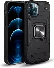 TAVICE Shockproof Ring Case Stand Cover for iPhone 12 Pro Max (Black)