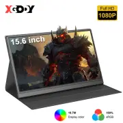 XGODY Ultra Slim Portable Monitor 15.6" 1080P FHD HDMI Type-C Display for Laptop