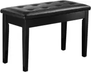 Melodic Piano Bench Keyboard Stool Piano Chair Duet Seat Wood Leather Cushion...