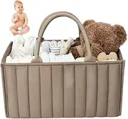 Baby Diaper Caddy 15x10x7 Felt Diaper Caddy Organizer with Removable Dividers & Lifting Handle for Wipes, Clothes and Toys, New Mom Gifts Baby Organizer