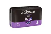 Stayfree All Night With Wings Sanitary Pads, 10-Pack, Leak Protection