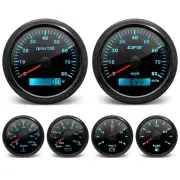 6 Gauge Set-GPS Speedometer, Tachometer, Fuel Gauge, Water Temperature Gauge,...