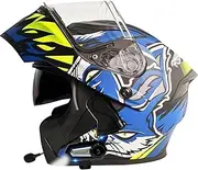 Modular Motorcycle Helmet,DOT/ECE Approved Flip Up Integrated Helmet for Adults Men and Women,with Double Sun Visor Anti Fog Built in Dual Speaker with Microphone
