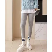 Women's Slacks Leggings Streetwear Casual Full Length Natural Plain Elastic Waist Comfortable Outdoor Vacation Holiday Dark-Gray Black Light Grey Winter Regula