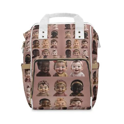 Multifunctional Diaper Backpack Bag Cute Babies Multi Cultural