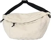 [AZIDWERYQ] Sling Bag for Men Women Checkered Multi-pocket Sling Bag 20x3x9 Inch Canvas Crossbody with Adjustable Strap Zipper Closure Side for Shopping, Travel, Outdoor, Black for Men