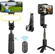 Gimbal Stabilizer for Smartphone, Selfie Stick with LED Light, 360° Automatic...