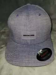 DC SHOES OUTFIELDER FLEXFIT ADULT MENS LARGE X-LARGE BLUE DENIM HAT NEW