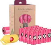 240 Large Poop Bags Biodegradable Dog Poo Bags with Holder, Corn Starch Blended