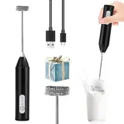 Rechargeable Electric Milk Frother Handheld Coffee Foam Maker with 3 Speeds