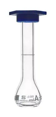 Eisco Labs 5ml Volumetric Flask with Stopper, Class A, ASTM - White Graduation