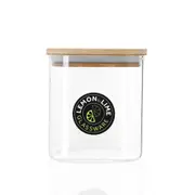 12x Airtight Bamboo Lid Glass Jar 800ml Food Container Kitchen Organiser Square