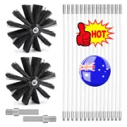 8/15X Chimney Sweeping Cleaner Brush Flue Cleaning System Fireplace W 6/12 Rod