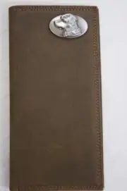 ZEP-PRO Labrador DOG LAB Crazy Horse Leather LONG Roper WALLET Tin GIFT Box
