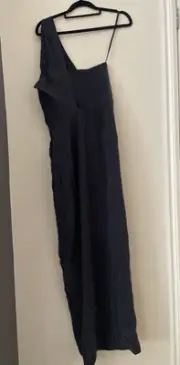 Zimmerman Silk One Shoulder Long Dress AU 8-12 Size 2 Black + Box