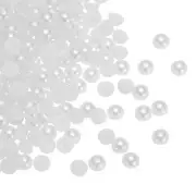 300pcs Flatback Pearls 6mm ABS Plastic Half Round Dome Pearls, White