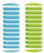 Avanti 12483 10 Cup Pop Release Ice Stick Tray 2-Pieces Set, Blue/Green 1.8 cm*29.0 cm*11.5 cm
