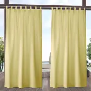 Cabana Solid Indoor/Outdoor Light Filtering Hook-and-Loop Tab Top Curtain Pan...