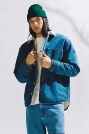 BDG Sherpa Lined Denim Shirt Jacket Size Medium
