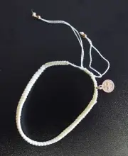 Handmade Adjustable Mexican String Knot Bracelet Creme #1002 One Size Fits Most