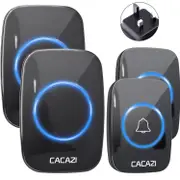 ZHOUBA 1 Set A10 Wireless Doorbell 60 Chime Music Mode 5 Volume Levels Smart Door Bell Home Security Alarm C
