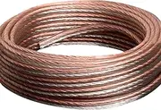 Conext Link PSC24CGS-50 Series Parallel Gold Silver Speaker Cables Full Gauge Oxygen Free Copper Zip Wire 50 Feet 24 Gauge