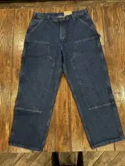 Carhartt Jeans Mens 38x30 Loose Original Fit Double Front Washed Logger Dungaree