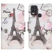 Wallet Stand Leather Case For Nokia C32, Cross Texture Phone Pattern Printing Phone Cover