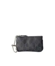 Gucci Monogrammed Zip-Up Key Case One size gray and black