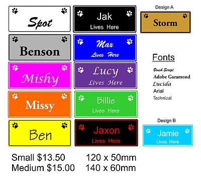 DOG KENNEL HOUSE NAME PLATE - PERSONALISED PLAQUE PET ENGRAVED ID TAG