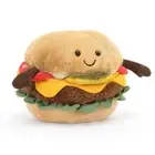 Jellycat London Amuseable Hamburger Cheeseburger Stuffed Animal Plush Food NEW