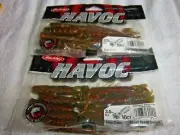 (2) -Packs Havoc 3.5" Slop Craws, 10 Per Pack WATERMELON ORANGE FLAKE - 20 LURES
