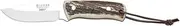 Bushcraft Knife Joker Rabbit CC76, with Deer Horn Handle and 8.5 cm Stainless Steel Blade, Toothed Back, Fishing Tool, Hiking, Camping and Hiking.