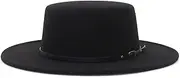 [EOZY] Women Men Classic Felt Fedora Hat Wide Brim Flat Top Jazz Panama Hat Casual Party Church Hat