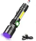 UV Flashlight Blacklight, USB Rechargeable Flashlights Magnetic Flashlight with