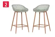 Set of 2 Ovela Leerdam Counter Stools (Pastel Green)