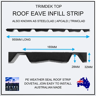 TRIMDECK FOAM INFILL STRIPS TOP STYLE ROOF SEALS weather proof