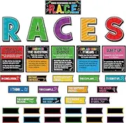 Pasimy 49 Pcs Races Writing Strategy Decorations Colorful Cutouts with Sentence Beginning Classroom Writing Process Bulletin Board Decor for Elementary Home School Classroom Wall Decor(Colorful)
