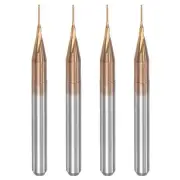 1/8" Shank 0.4mm x 3mm Titanium Coated Carbide End Mill CNC Router Bits 4pcs