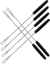 Vaguelly 6pcs Stainless Steel Fondue Fork with Handle for Cheese Chocolate and Fruit Dessert Skewers for Roasting Marshmallows and Appetizers