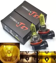 Halogen H9 65W 3000K Yellow Two Bulbs Head Light High Beam Replacement Lamp Bike