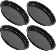 4pcs Nonstick Carbon Steel Pizza Pan Versatile Baking Tray for Home Restaurant Even Heat Distribution Design for Pizza Crust